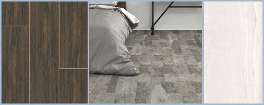 Porcelain tile flooring