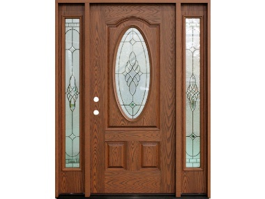 Bridgton Oak Decorative Door with Sidelites