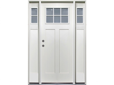 Craftsman 6-Lite White Door with Sidelites