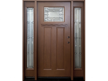 Vintage Mahogany Fiberglass Door with Sidelites