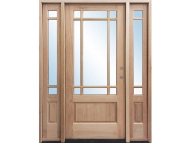 Mahogany 9 Lite Marginal Prairie Door $1,399