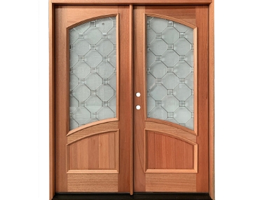 Mahogany Decorative Arch Double Door (Factory Finished) $2,495