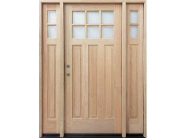 Mahogany 6 Lite 3-Panel Craftsman Door $1,499