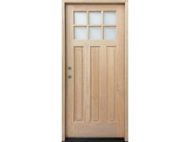 Mahogany 6 Lite Craftsman Single Door